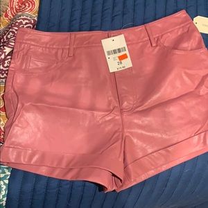 Pink Leather shorts